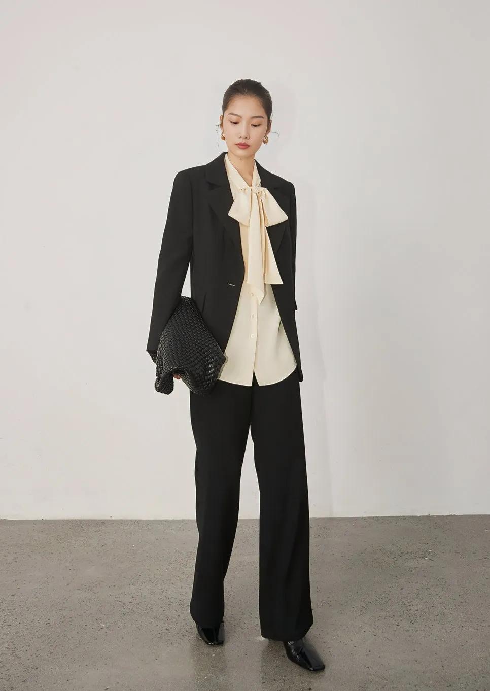 RIBBON SILK SHIRT