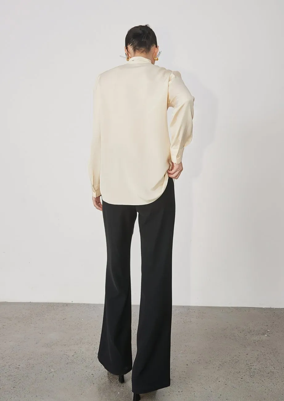 RIBBON SILK SHIRT
