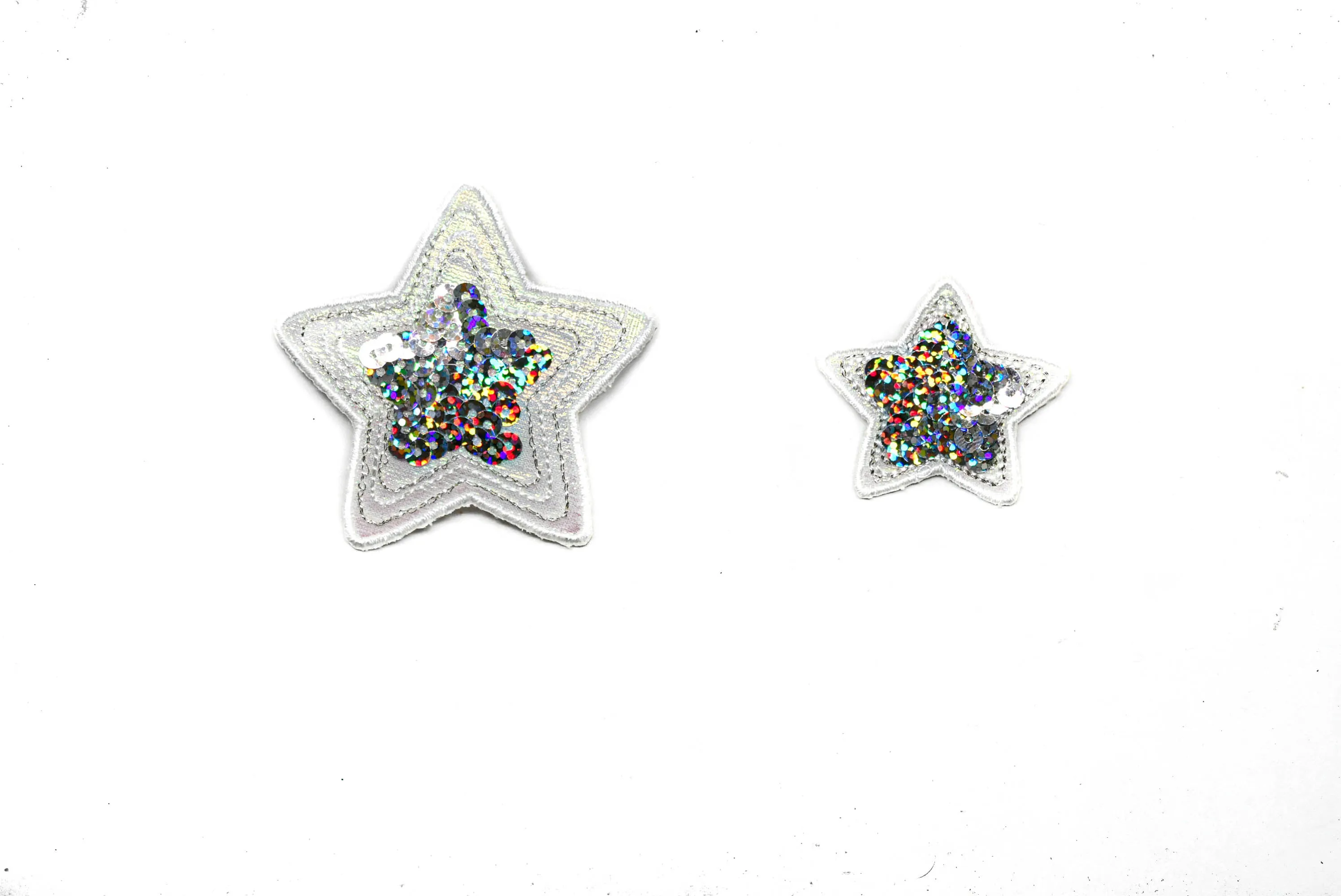 Sequins Heart and Star Patch Applique 1.75" or 2.50" - 1 Piece