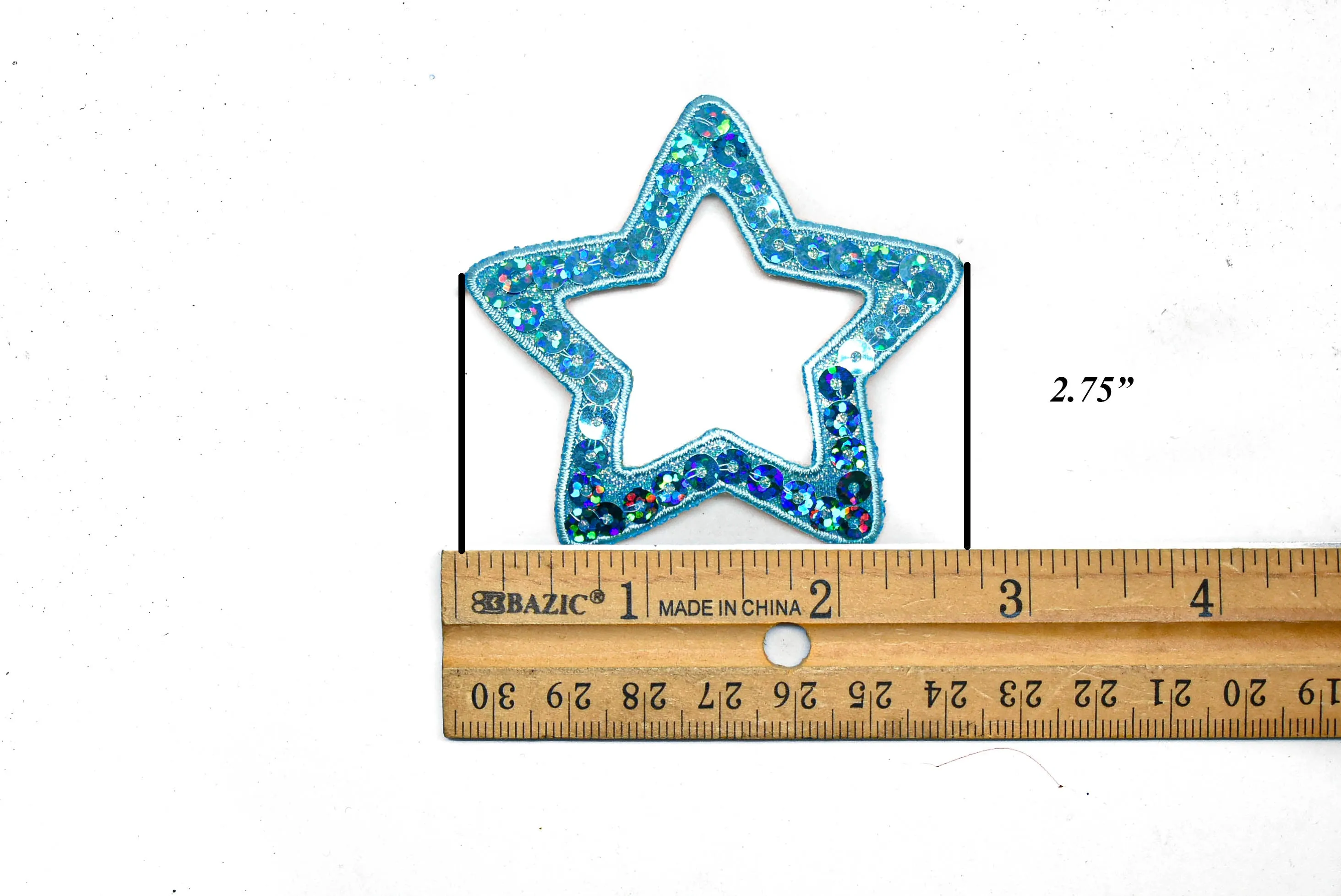 Sequins Heart and Star Patch Applique 1.75" or 2.50" - 1 Piece