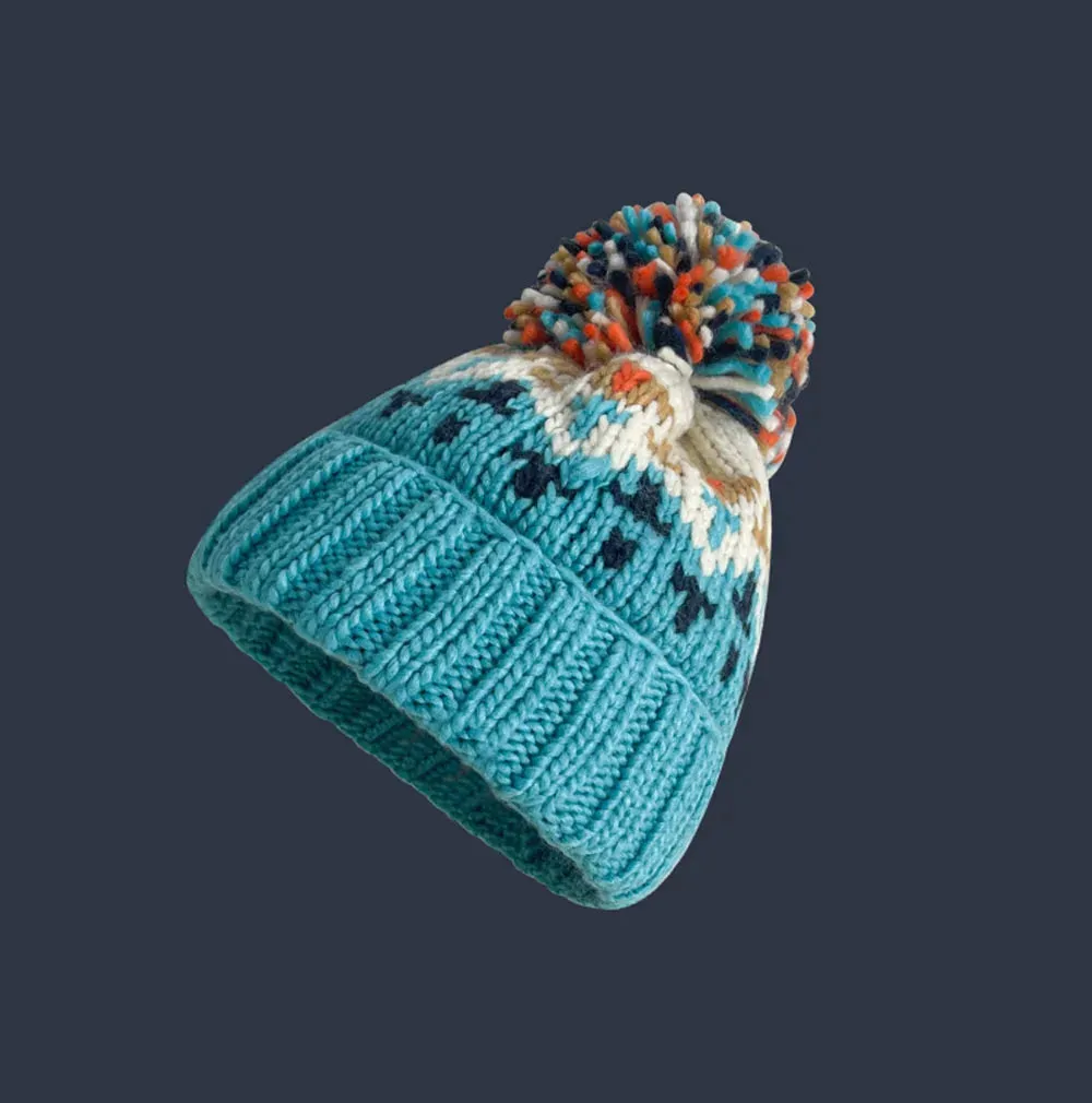 TAMARA Cozy Snowflake Pom Beanie