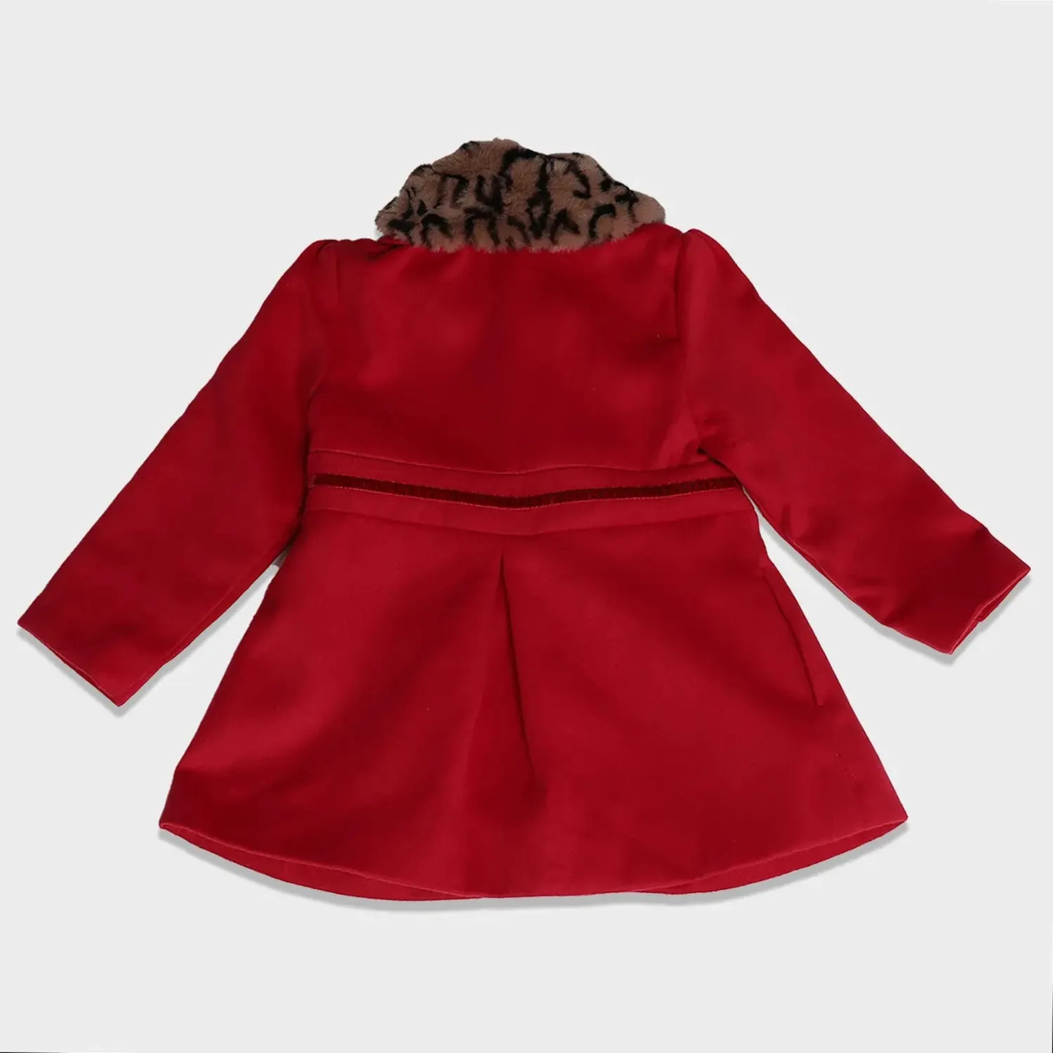 Tiffany Red Jacket with Faux Fur Collar - Toddler Girl