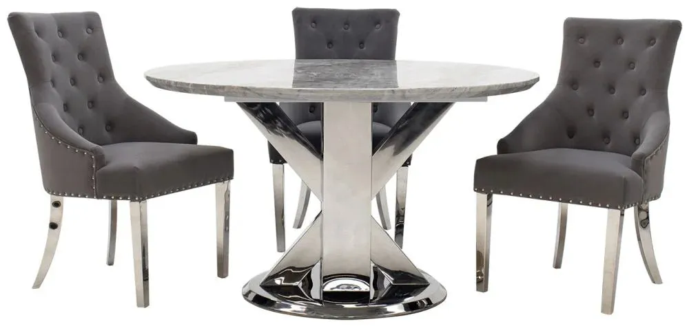 Tremmen Dining Table Round Grey 1300