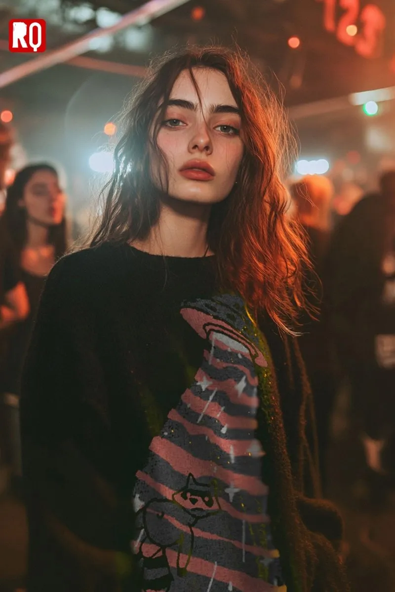 UFO takes Raccoon Knitted distressed sweater