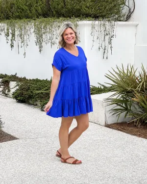 V Tiered Swing Dress
