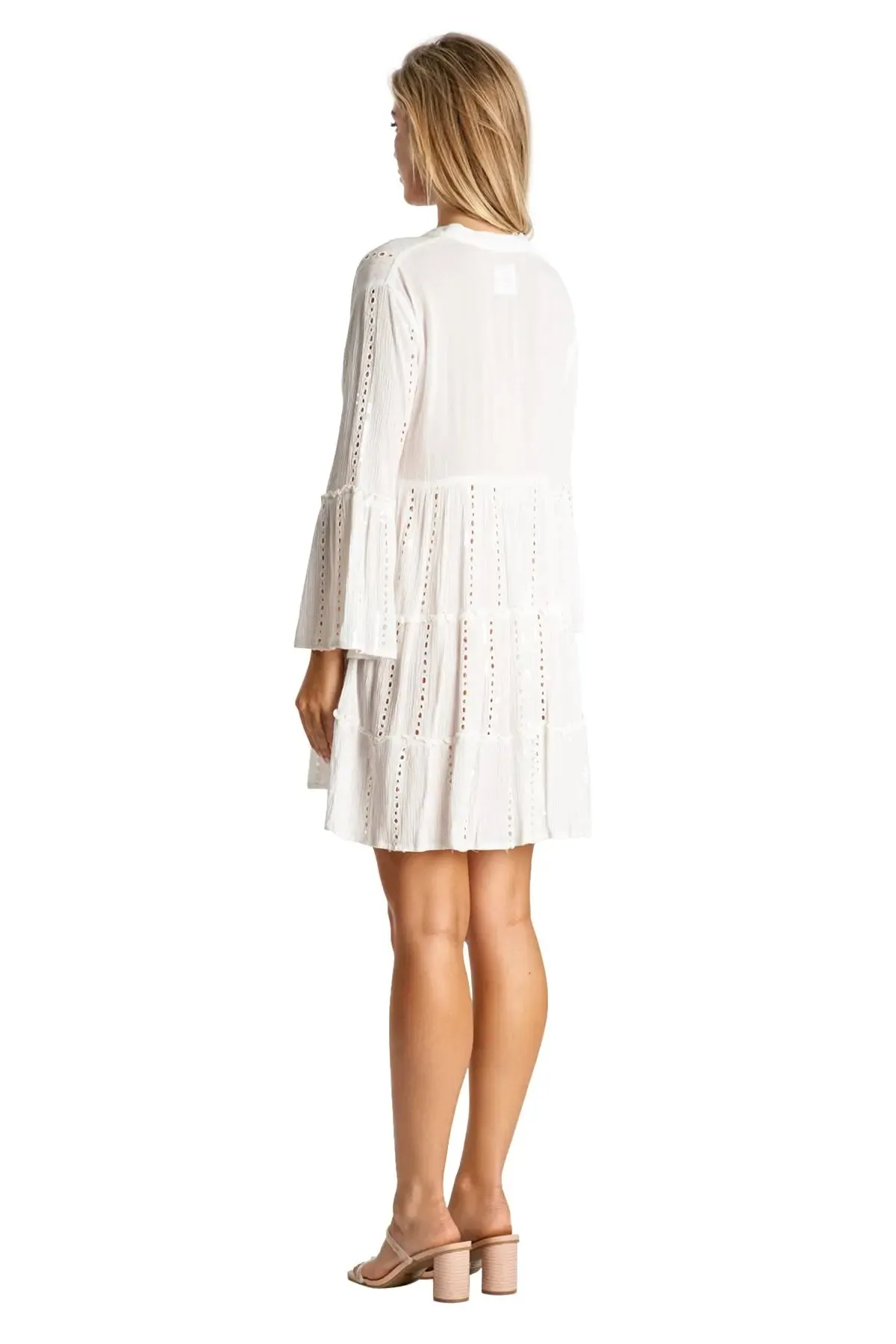 White Tiered Mini Dresses