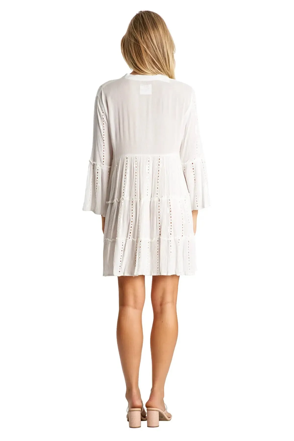 White Tiered Mini Dresses