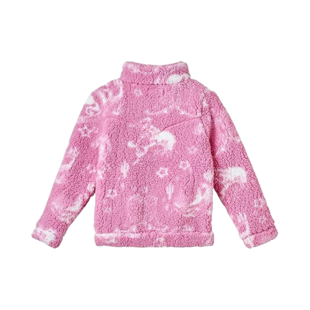 Wrangler x Barbie Girl's Western Pink Sherpa Jacket